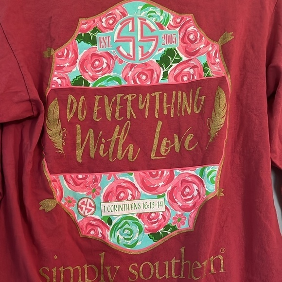 Simply Southern Do Everything With Love T Shirt Medium - Picture 4 of 4